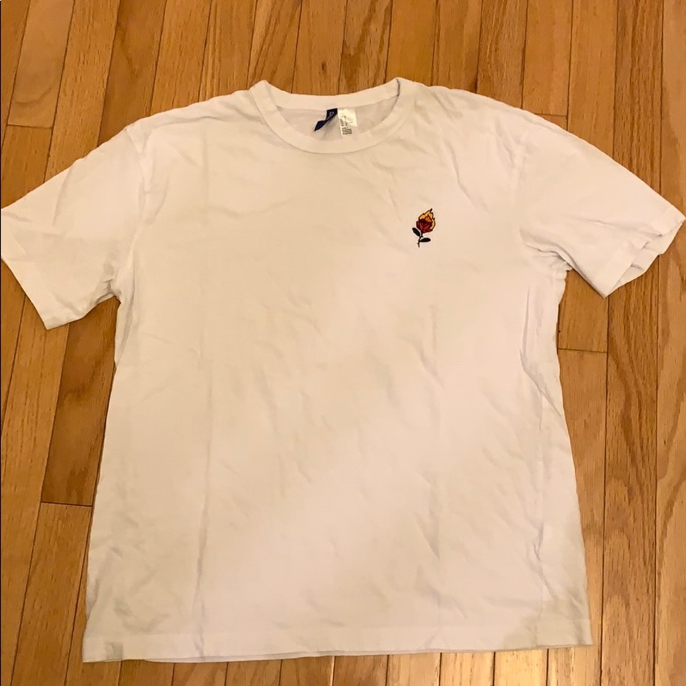 White Flaming Rose Shirt